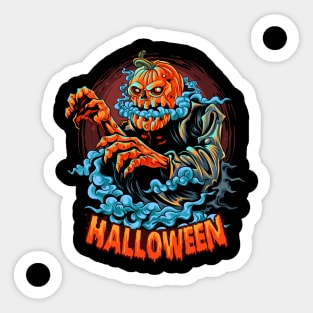 CLOUDY HALLOWEEN PUMKIN DESIGN Sticker